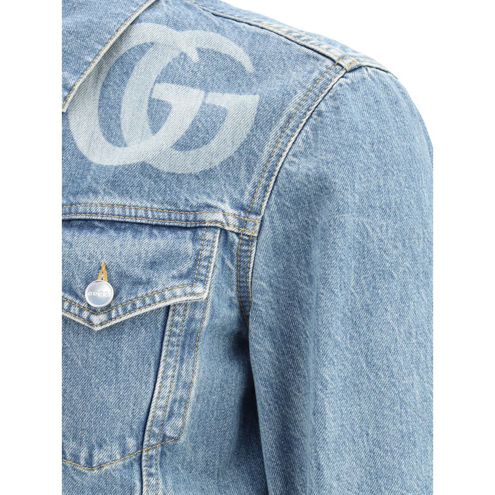 Lasered Double Denim Jacket