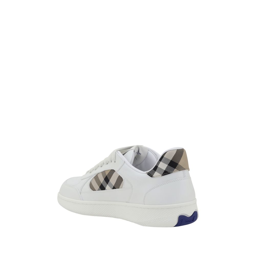 Leather & Check Terrace Sneakers