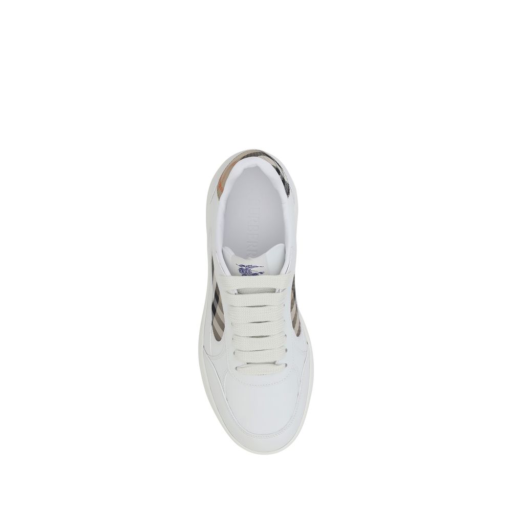 Leather & Check Terrace Sneakers
