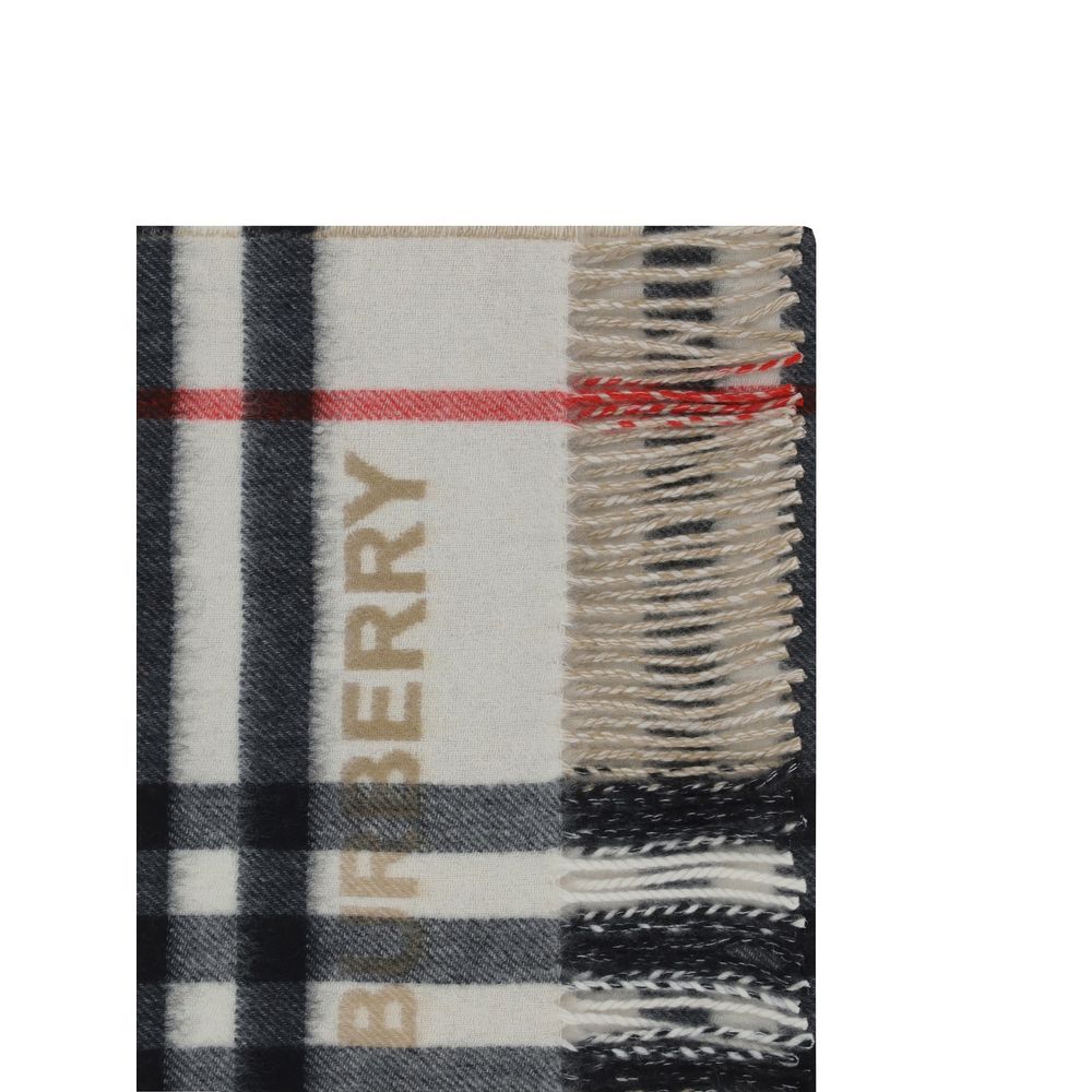 Contrast Check Cashmere Scarf